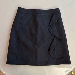 J Crew 100% Wool Miniskirt in Black
